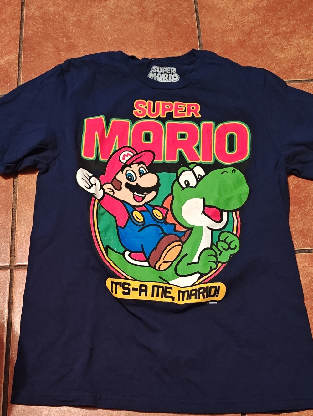 Nintendo Navy Blue Super Mario & Yoshi Graphic Tee